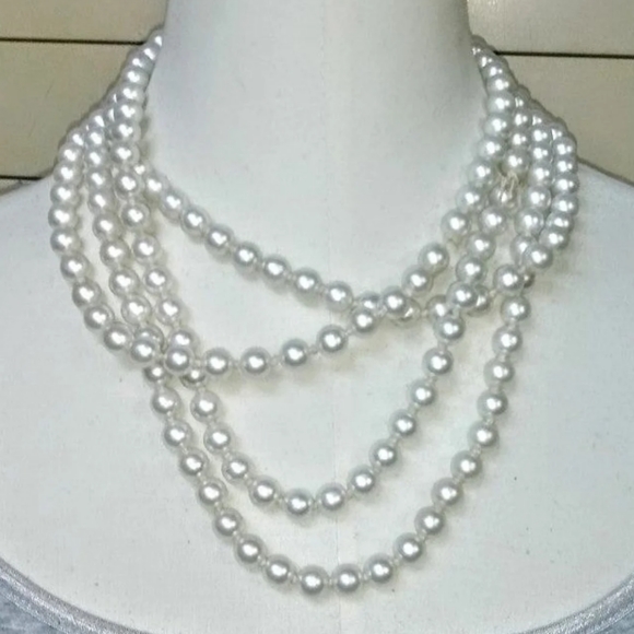 🤍 Vintage Super Long 86" Endless Strand Opera Flapper Derby Girl Pearl Necklace - Picture 6 of 6